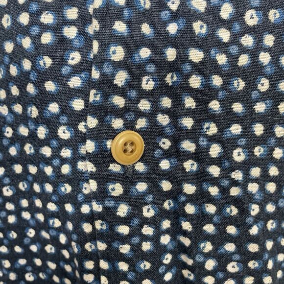 Lucky Brand Men's XXL Blue Dot Hemp Blend Short Sleeve Button-Front Shirt - Picture 4 of 7